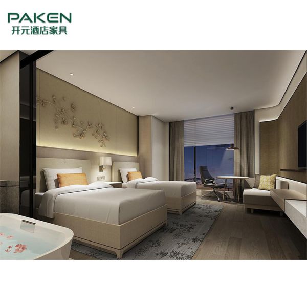пятизвездочная естественная мебель спальни гостиницы древесины дуба устанавливает