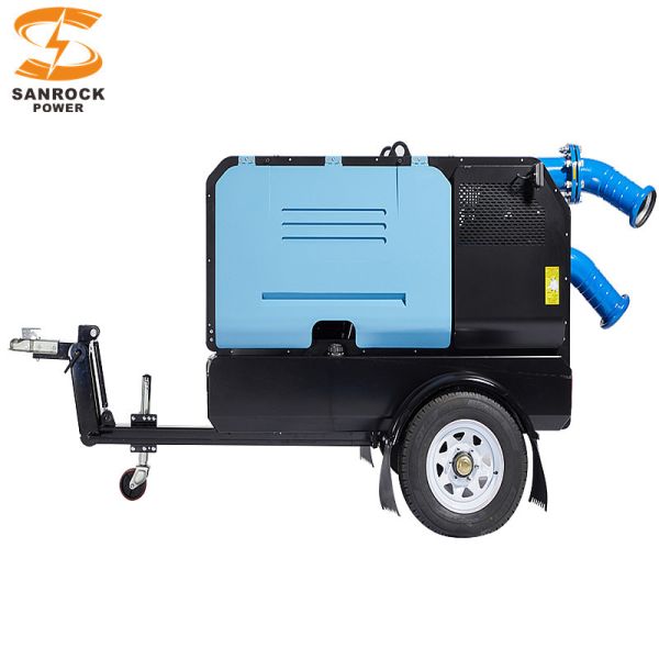 Bomba de agua diésel de alta presión, remolque de control de inundaciones de emergencia, bomba de alcantarillado montada