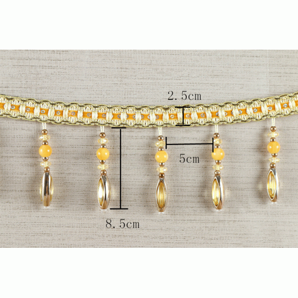 Handmade fashionable chain beads lace tassels fringes for curtain/sofa/pillow decoration