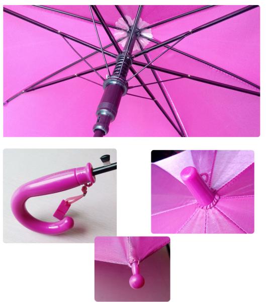 Punho plástico Mini Umbrella For Kids Windproof do gancho do GV
