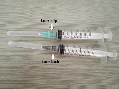 0.2ml 0.5ml 2ml Luer Lock Luer Slip Two Part Syringes With White Transparent Plunger