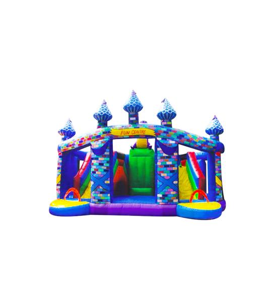 Commercial Jump House Castle With Two Lanes Slide playground