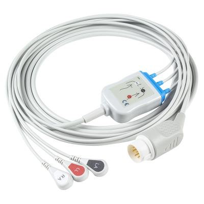 Cable de la broche ECG de los cables y de los Leadwires 3Lead M1735A de Philips 8Pin ECG