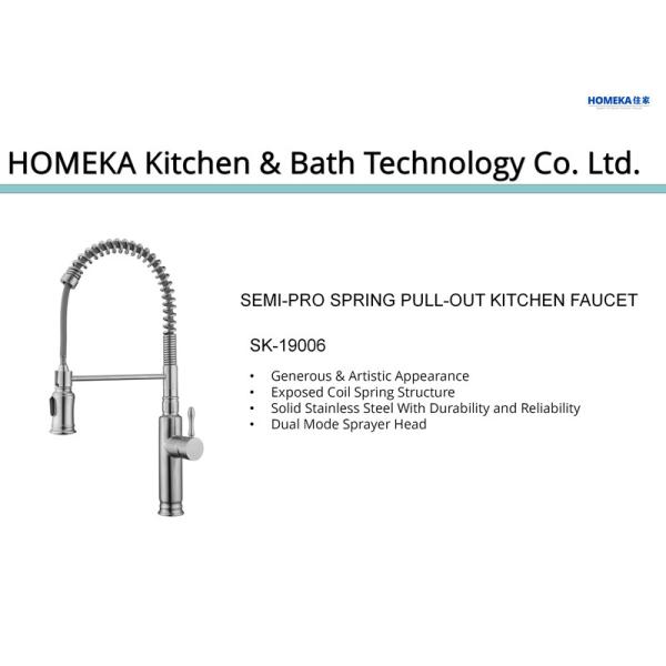 SUS304 18/10 Stainless Steel Brushed Nickel Pull Down Kitchen Faucet ODM