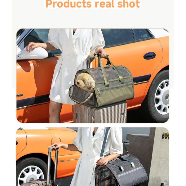 Sacs de voyage pour animaux de compagnie Portable en nylon Portable de luxe Porteur pour chiens de compagnie Ventilation extérieure