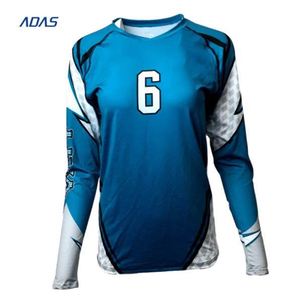 165gsm Digital Sublimation Volleyball Wear Jersey Moisture Wicking Black And White