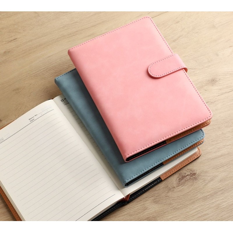 Multicolor Minimalist Custom Leather Notebook With Pen Holder Business Journal A4