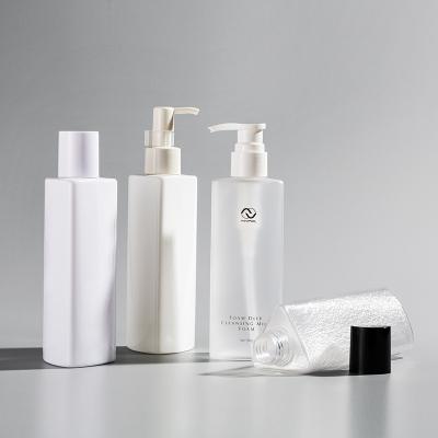 6.7oz 200ml Triangle Square Plastic Shampoo Pump Bottles For Shampoo And Conditioner