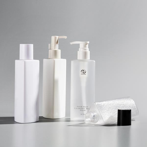 6.7oz 200ml Triangle Square Plastic Shampoo Pump Bottles For Shampoo And Conditioner