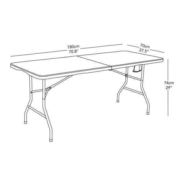 Portable 6ft White Plastic Dining Table for Outdoor BBQ Camping and Picnic Folded Yes