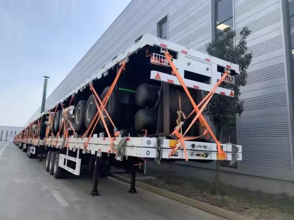 30 40 50 Ton 2 3 4 Axles Flatbed Semi Truck Container Trailer 48 Ft 40 Ft 20 Ft Flatbed Trailer for Sale