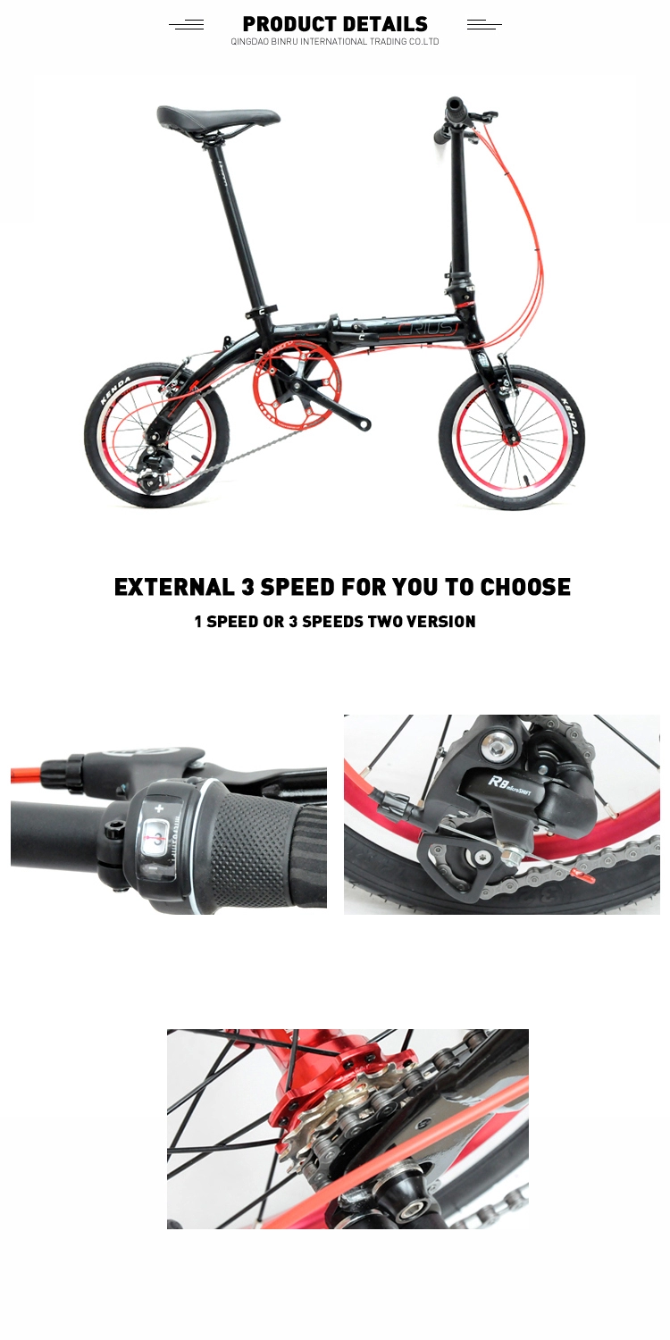 Легкий алюминиевый корпус Дорожный гоночный велосипед 14 дюймовый складный мини складный велосипед