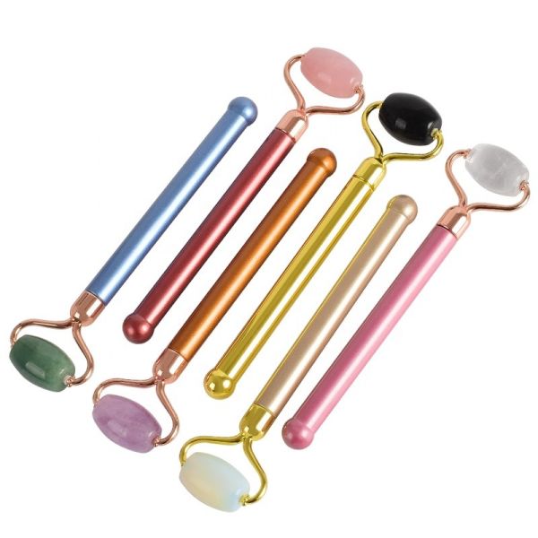 Камень Guasha кварца ролика стороны нефрита двойного обруча изготовленный на заказ