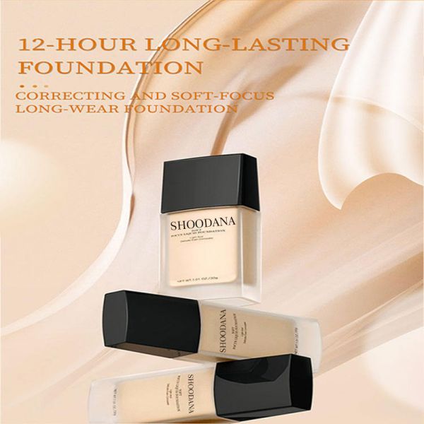 SHOODANA Professional Grade Full Coverage Liquid Foundation Vegan High Quality Matte Moisturizing 30ml Private Label Services