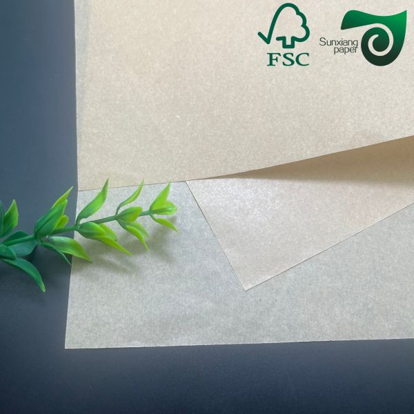 Papel marrón apto para microondas de 40 g/m² certificado FSC, apto para alimentos, resistente al calor para hornear y envolver
