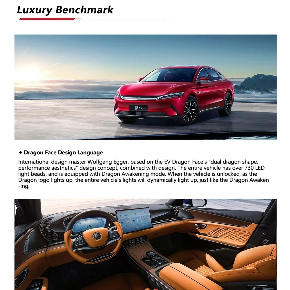 2024 BYD Han EV Длинный диапазон 506 км Седан 4-дверный 5-местный электромобили с объемом ≤1000cc