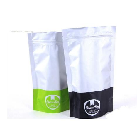 Printing k Stand Up Silver Aluminium Foil Bags For Food Packaging