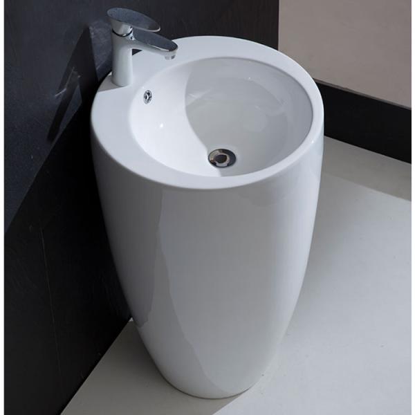 Fixing to Wall with Back Bathroom Sanitary Ware Ceramic Standing Pedestal Sinks Wash Basin