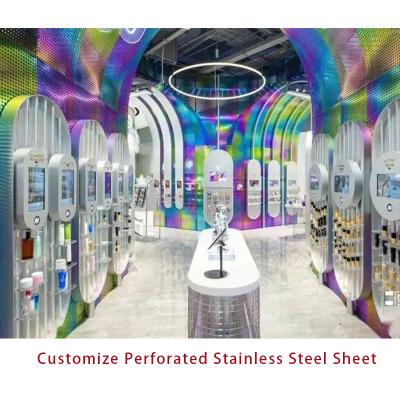 304 316 Decorative Perforated Stainless Steel Sheet Metal Ceilings Screens Filter 0.3mm