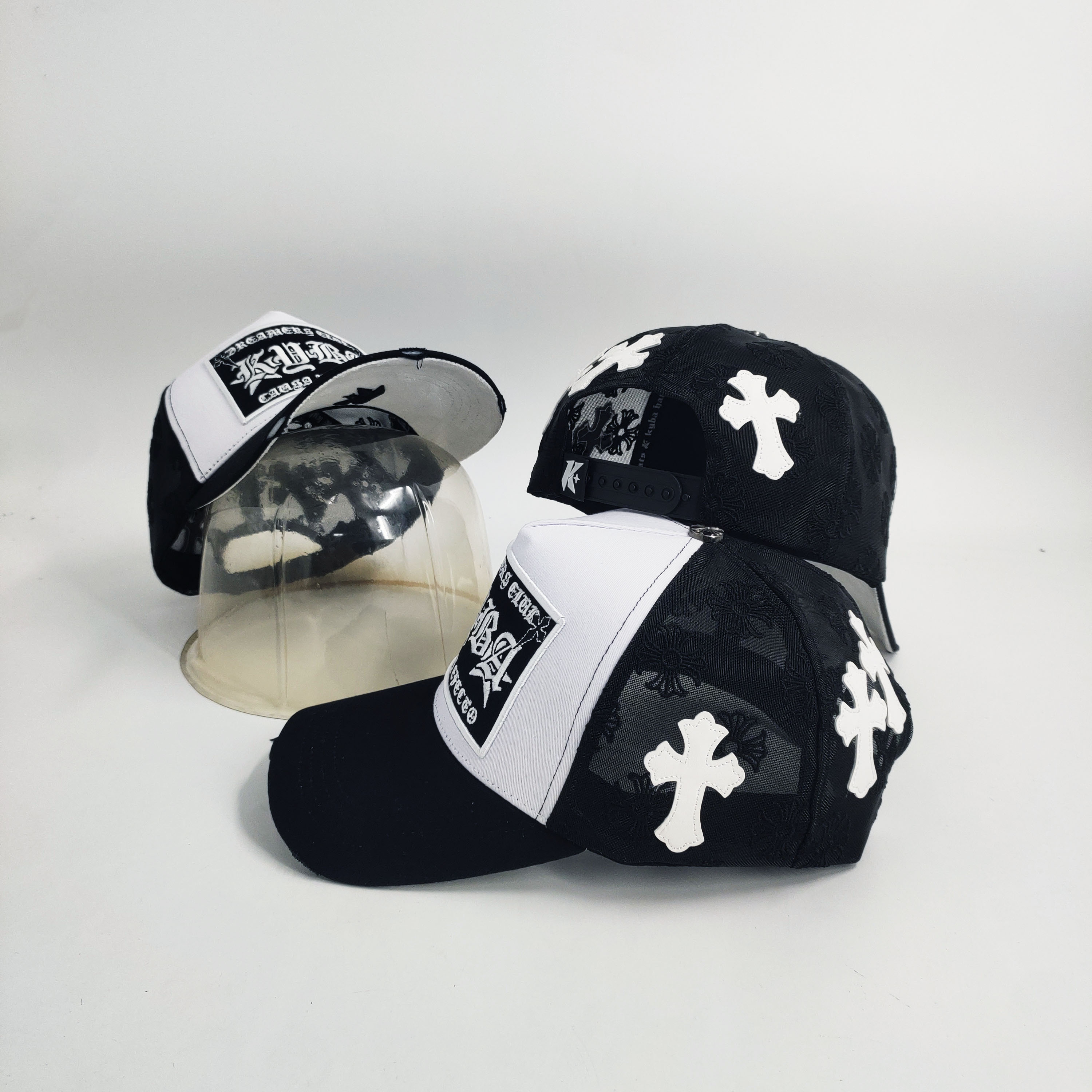 Embroidered Patch Flowers Custom Embroidery Trucker Hats Mesh Cotton PU Leather Stitching All Around Patch