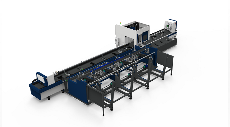 QH-GC3-S  3 Chucks Tube Cutting Machine Standard Model Fully-automatic Loading Beveling Cutting