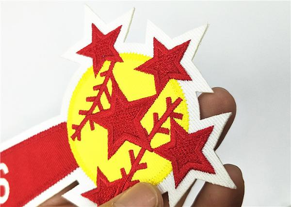Red Yellow Football Team Patches Bright Color For Letterman Jackets