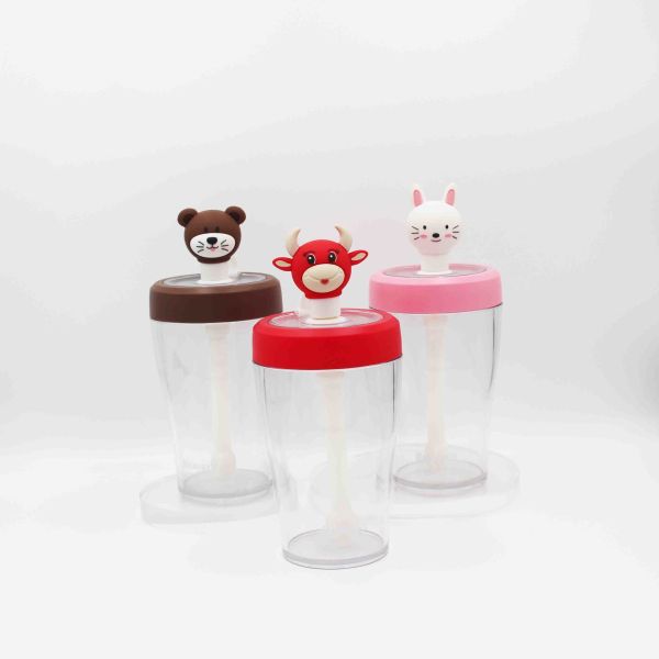 Multi Color Transparent Plastic Straw Water Bottle Kids School Use