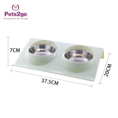 Bacias cerâmicas do alimentador do animal de estimação do silicone 37.5X20X7mm