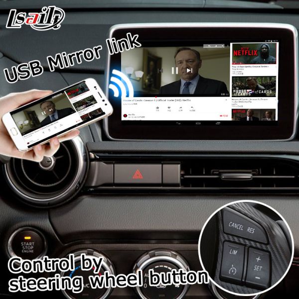 Коробка андроида Mazda MX-5 MX5 ФИАТ 124 автоматическая carplay с интерфейсом управлением ручки начала Mazda видео-