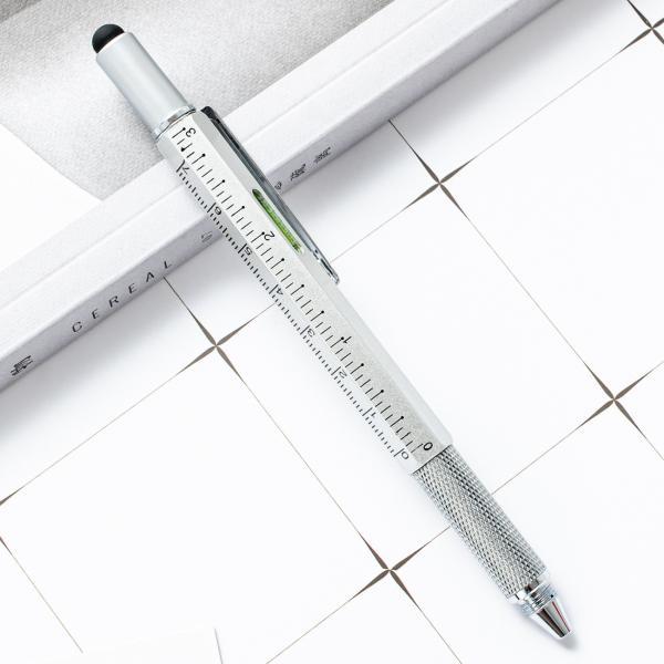 Multifunctional Metal Creative Ballpoint Pen Ruler Screwdriver Touch Screen Gradienter