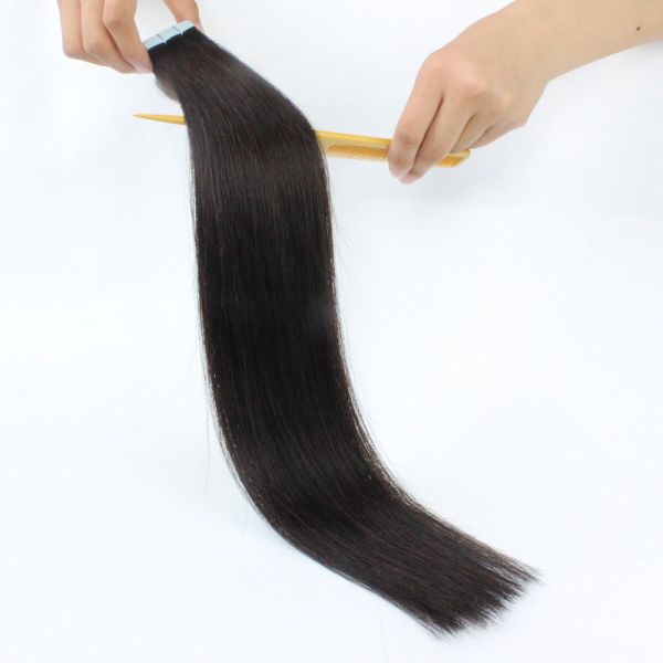 Wholesale Raw Unprocessed Remy Tape Hair Extensions 12-30Inches Virgin Straight Brazilian