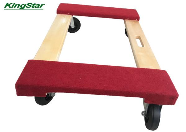 Office Furniture Carpet End Dolly With Hardwood Batten And 100Mm Pvc Wheels