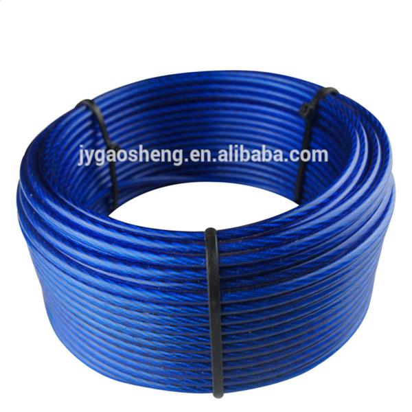 Câble métallique en acier galvanisé plastifié 3,2 mm 7X7, gainé de vinyle pour fils à linge
