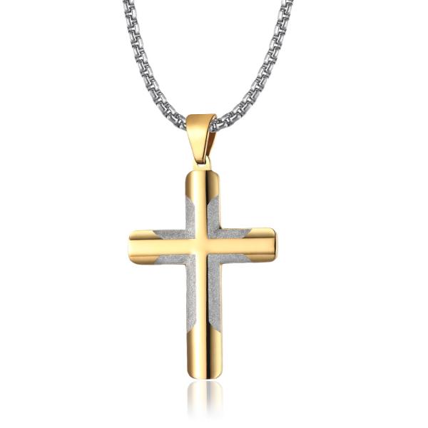 Collier de croix de mode Collier de prière en or et titane pour hommes Colliers en acier inoxydable Joyaux de qualité