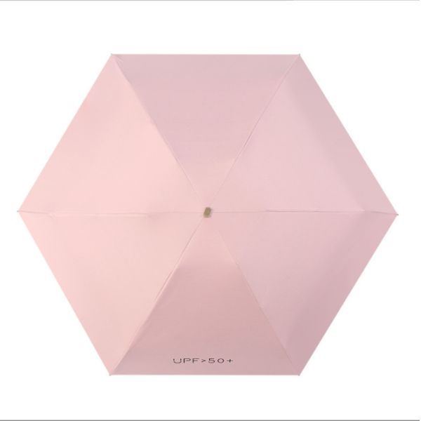 Girls Mini Pocket Umbrella Custom Printed Logo 5 Fold Vinyl UV Protection Sun Umbrella