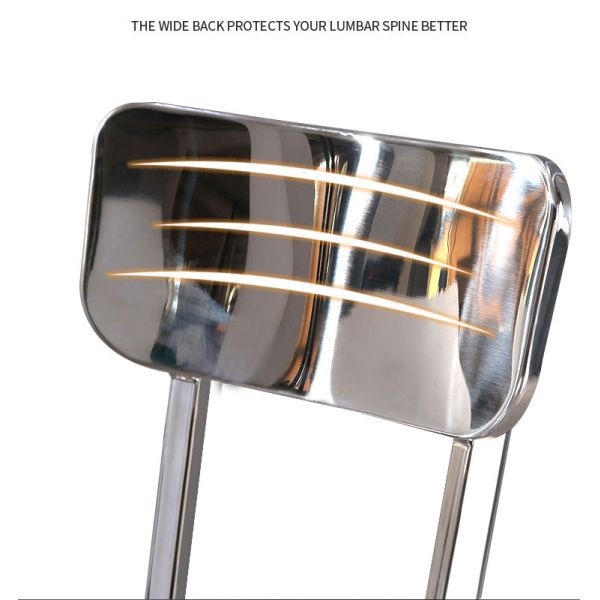 Industrial Style Outdoor Bistro Stainless Steel KTV Chair and SH60cm Bar Table Set