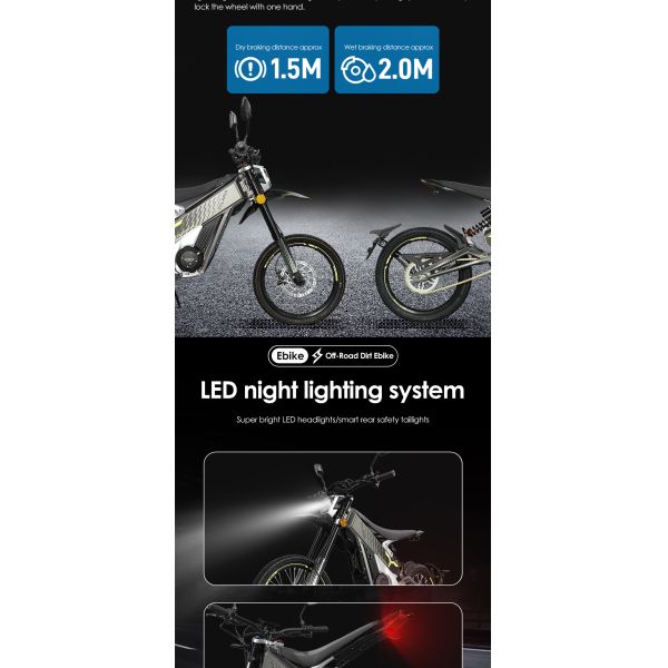 72V Mid Mounted Permanent Magnet Synchronous Motor Electric Bikes for Riding Experience