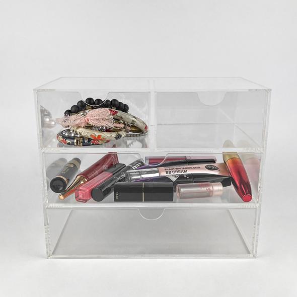 Custom Multi-layer Drawer Type Transparent Acrylic Storage Box Plastic Office Organizer for Magnetic Card Makeup Jewelry Storage