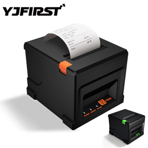 80mm USB LAN Thermal Receipt Printer YJ-8360 High-Speed 203dpi Kitchen Printer In Stock