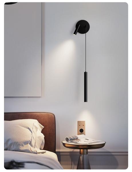 Bedside chandelier modern bedroom living room sofa background wall lamp pendant spotlight hotel villa Nordic atmosphere
