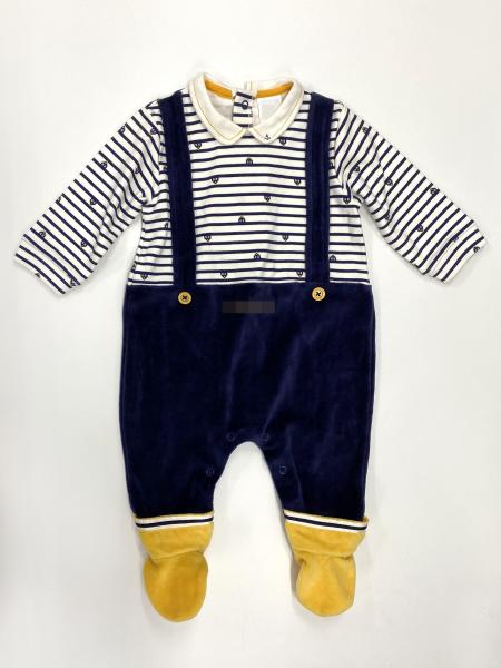 Long Sleeve Cute Baby Rompers Romper Yarn Dyed Ring Snaps