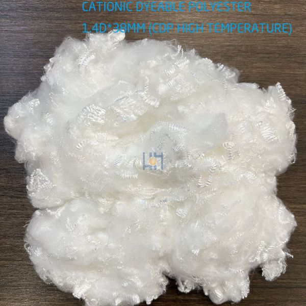 Dyeable Cationic Polyester Fiber For Spinning 1.4D X 38mm CDP High Temperature