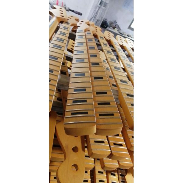 Custom Grand Paddle Guitar Headstock Unfinished Roasted Maple ST Guitar Neck Electric Acoustic Guitar Accept Kinds OEM