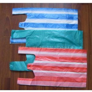 Color Stripped T-Shirt Bags OK Compost Certified Shopping Bag Customized Size