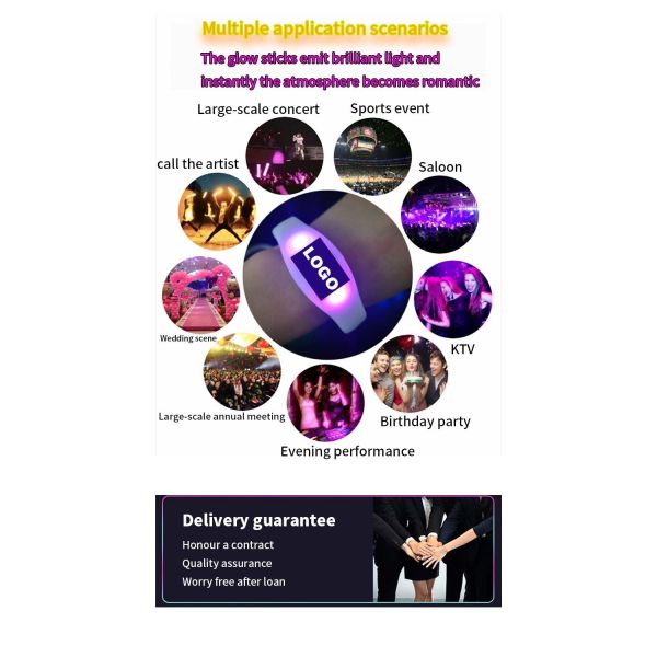 Pulseira LED de evento com controle sem fio e RFID para gerenciamento de multidões ODM