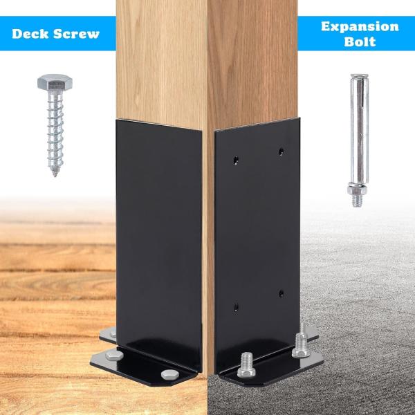 Base de ancoragem de poste para vedação de madeira espessa Post Decking e caixa de correio Monte ideal para pergola