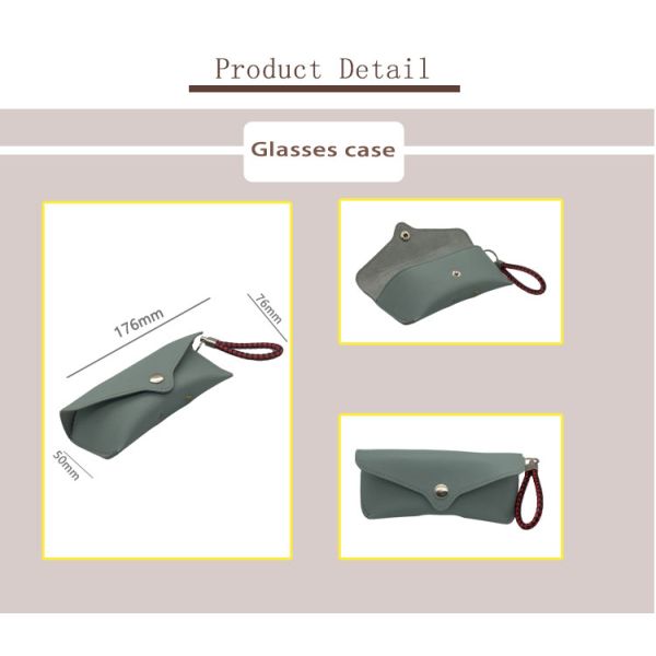 Светлый - голубой случай Eyeglass PVC PU кожаный с ремнями