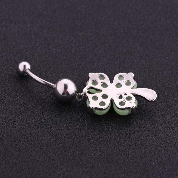Fashion stainless steel piercing jewelry flower dangle belly button ring for women