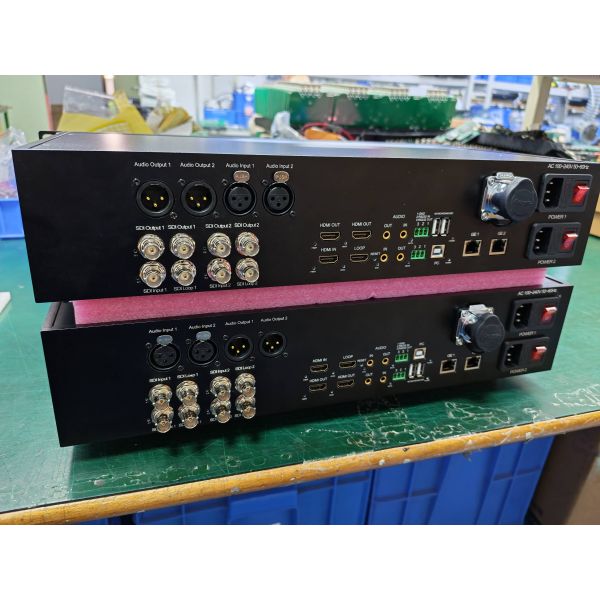 Fiber Transmission System 12G-SDI Video+4K60Hz HDMI With KVM+XLR Audio+Network+Neutrik Fiber Connector