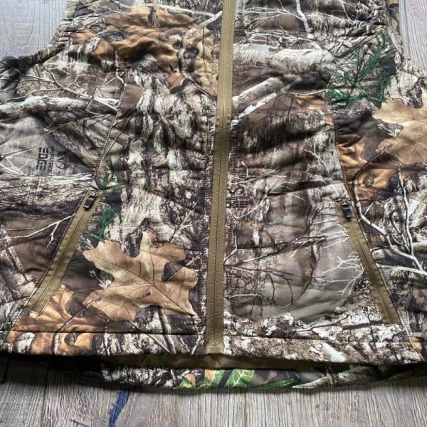 High Collar Camo Print Utility Gilet Vest With Thermo Reflective Lining
